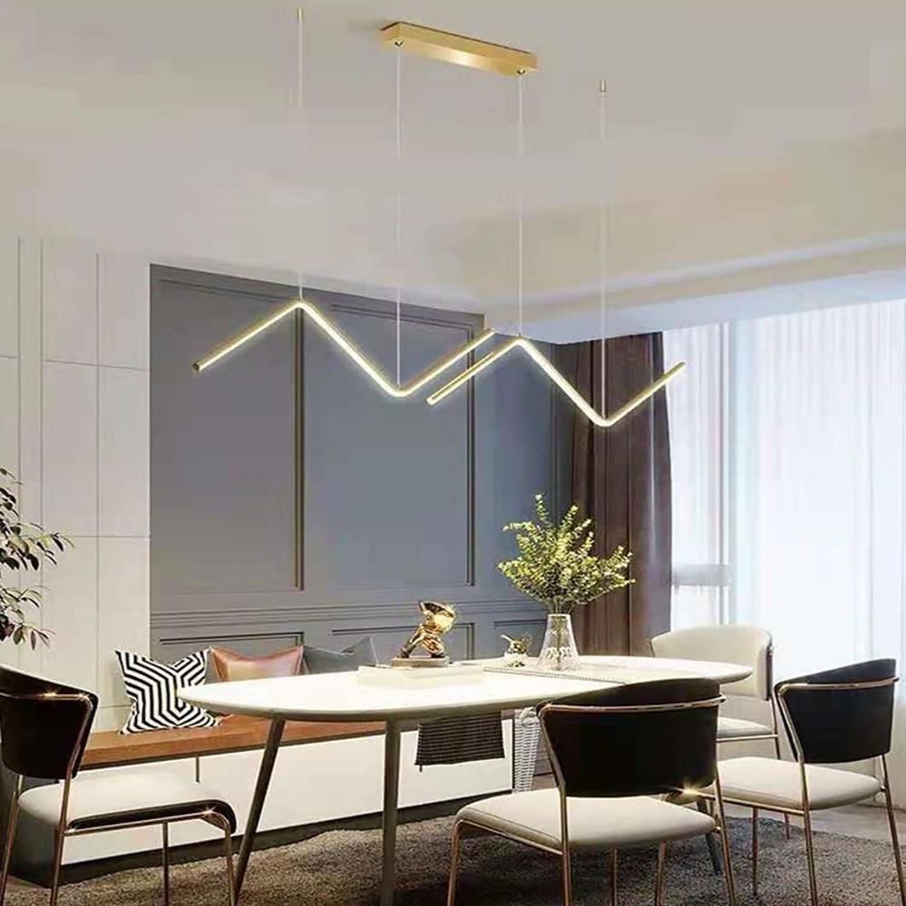 35'' LED 2-Light Line Design Pendant Light Nordic Style Aluminum PVC Minimalist Stylish Modern Style Island Lights