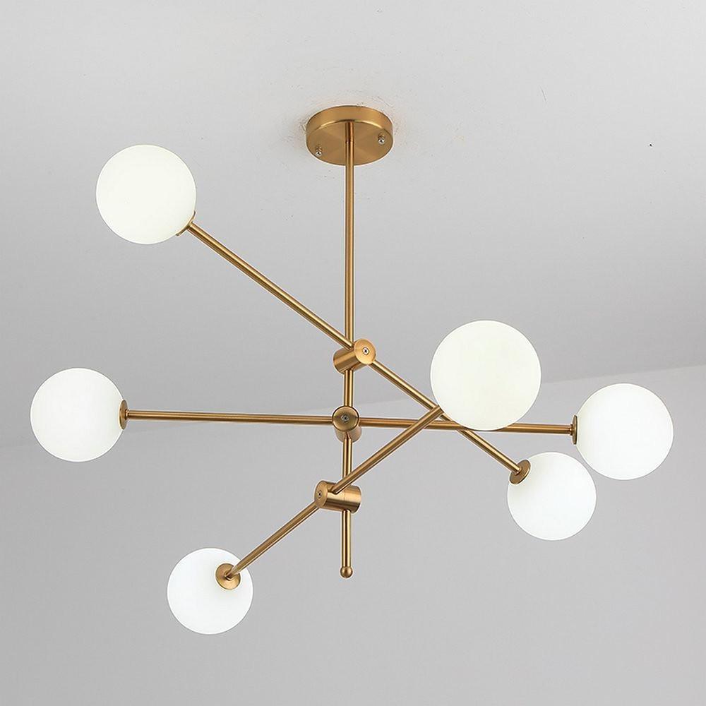 Geometrical Gold Sputnik Chandelier Globe Chandelier 6 Bulbs