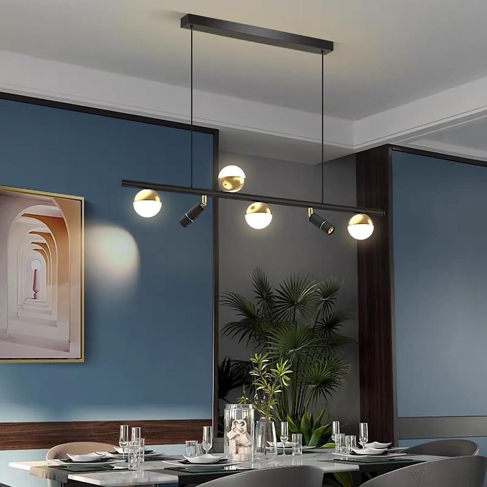 6/8 - Light Black Island Horizontal Suspension Linear Pendant Light