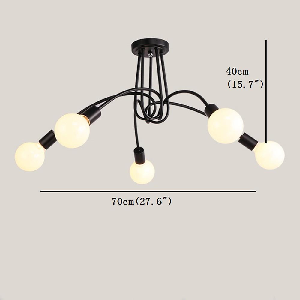 5 - Light Twisted Metal Frame LED Vintage Hanging Ceiling Lights Chandeliers