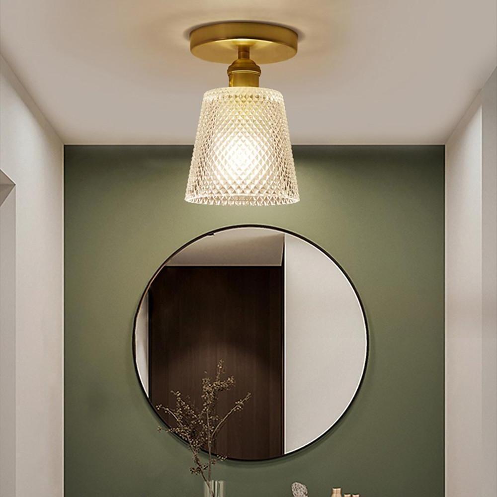 5'' LED Incandescent 1-Light Single Design Pendant Light Nordic Style Modern Glass Copper Pendant Lights-dazuma