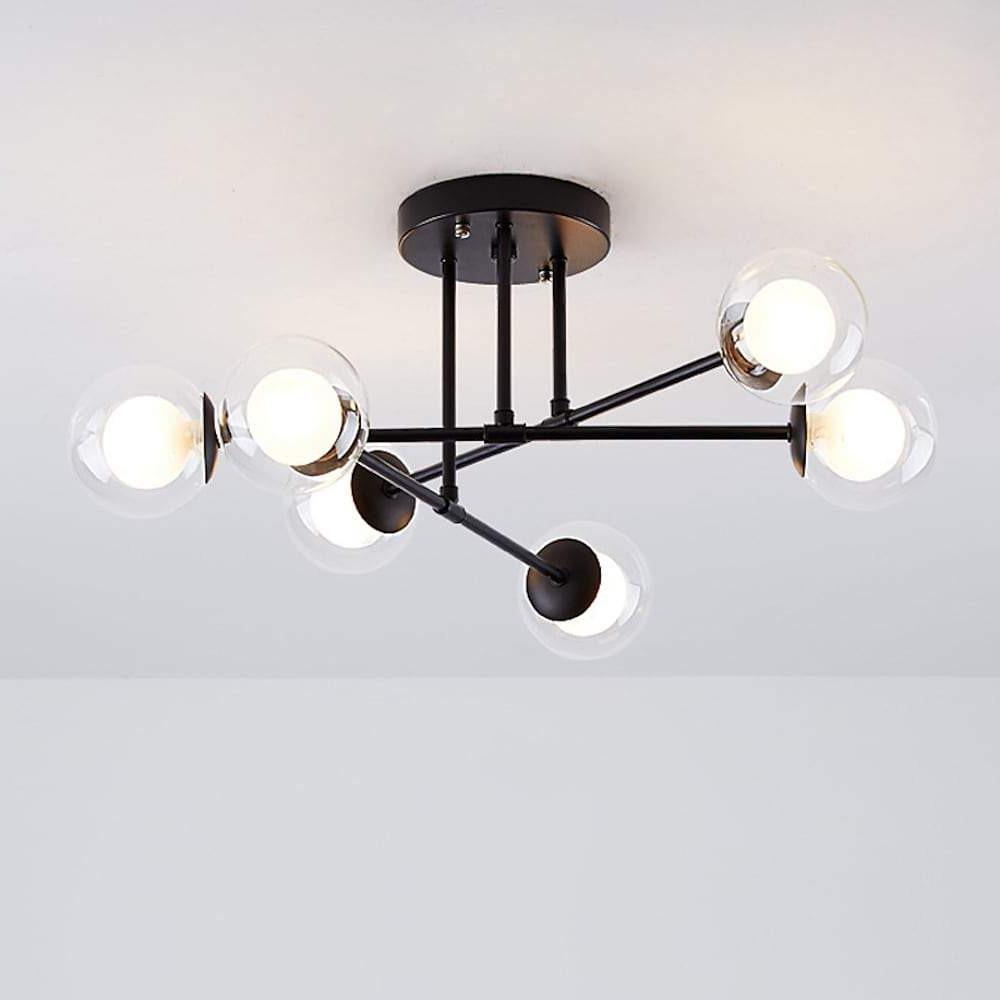 6 - light Glass Globe LED Modern Pendant Light Hanging Lamp Island Lights