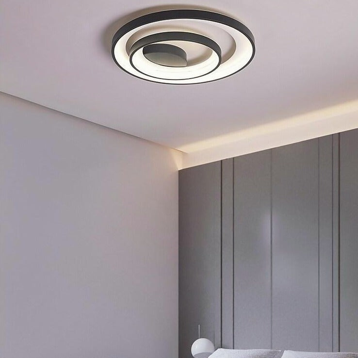 2 - Light 2 - Ring Semi - Flush Mount Ceiling Light LED Elegant Silica Gel Bedroom Light