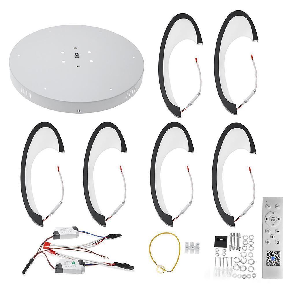 Curved LED ceiling light surface detail with integrated LED strip.