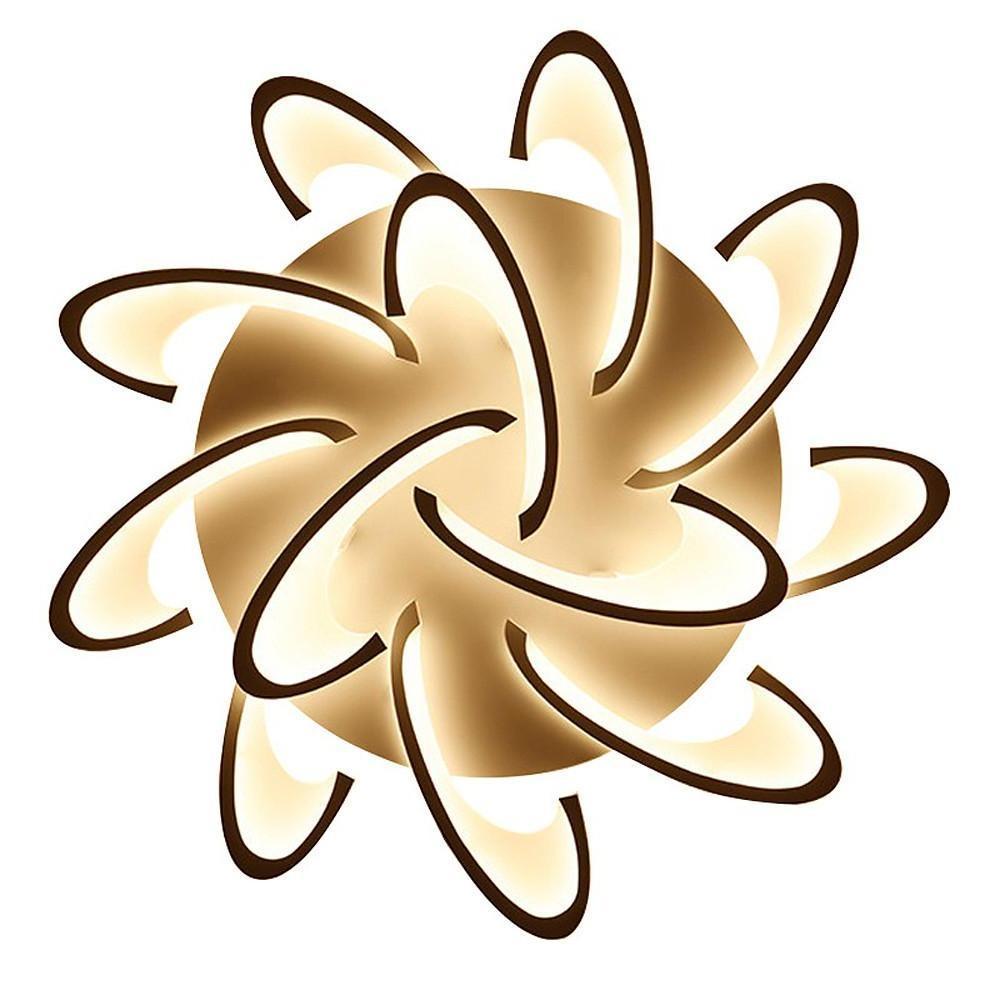 Curved LED ceiling light top view highlighting layered curved design.