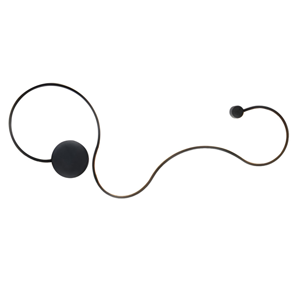 Curved wall sconce featuring a square backplate and integrated LED lighting.