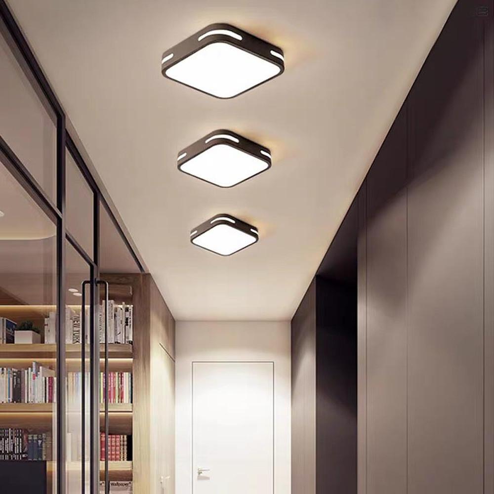 9'' LED 1-Light Lantern Desgin Flush Mount Lights Modern Metal Acrylic Lantern Design-dazuma