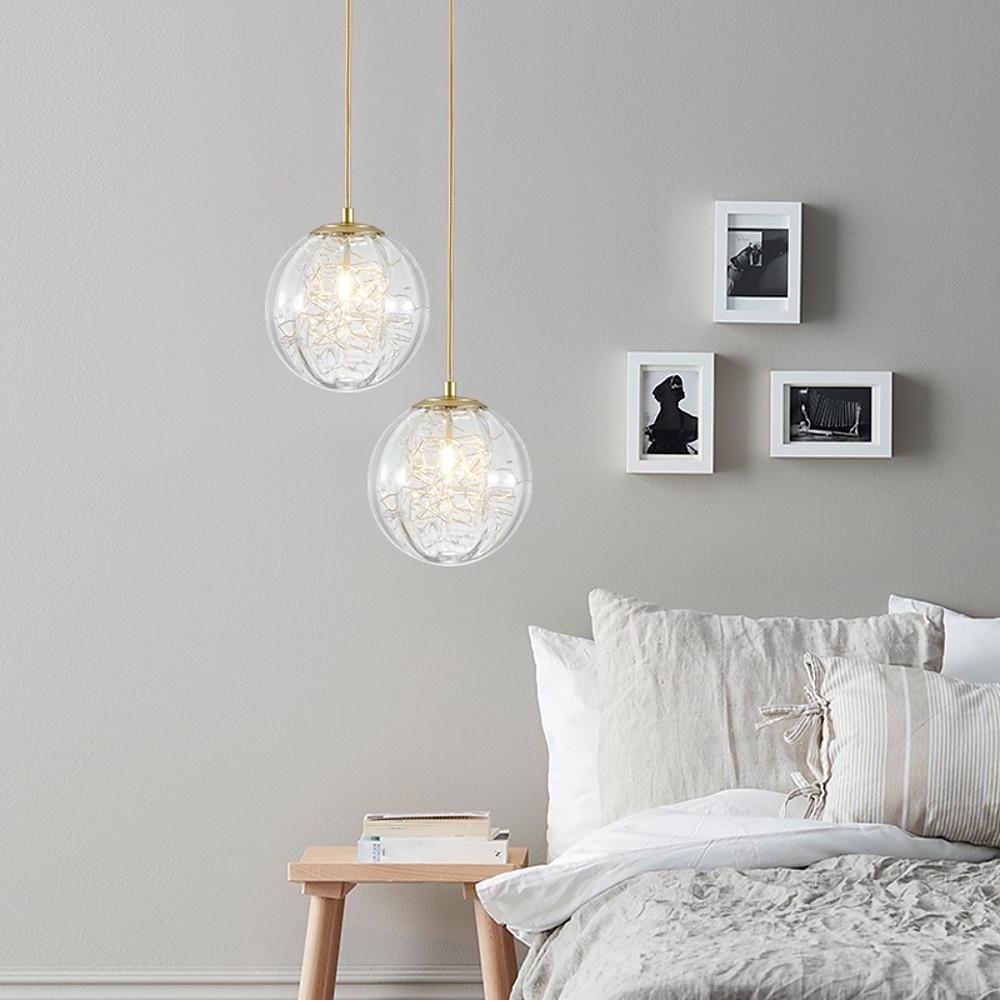6'' LED Incandescent 3-Light 1-Light Single Design Pendant Light Nordic Style Artistic Glass Globe Island Lights