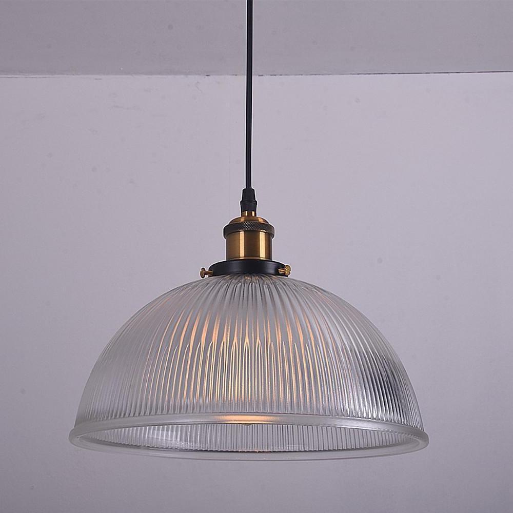 12'' LED Halogen 1-Light Geometric Shapes Pendant Light Vintage Metal Glass Industrial Bowl Vintage Style Island Lights