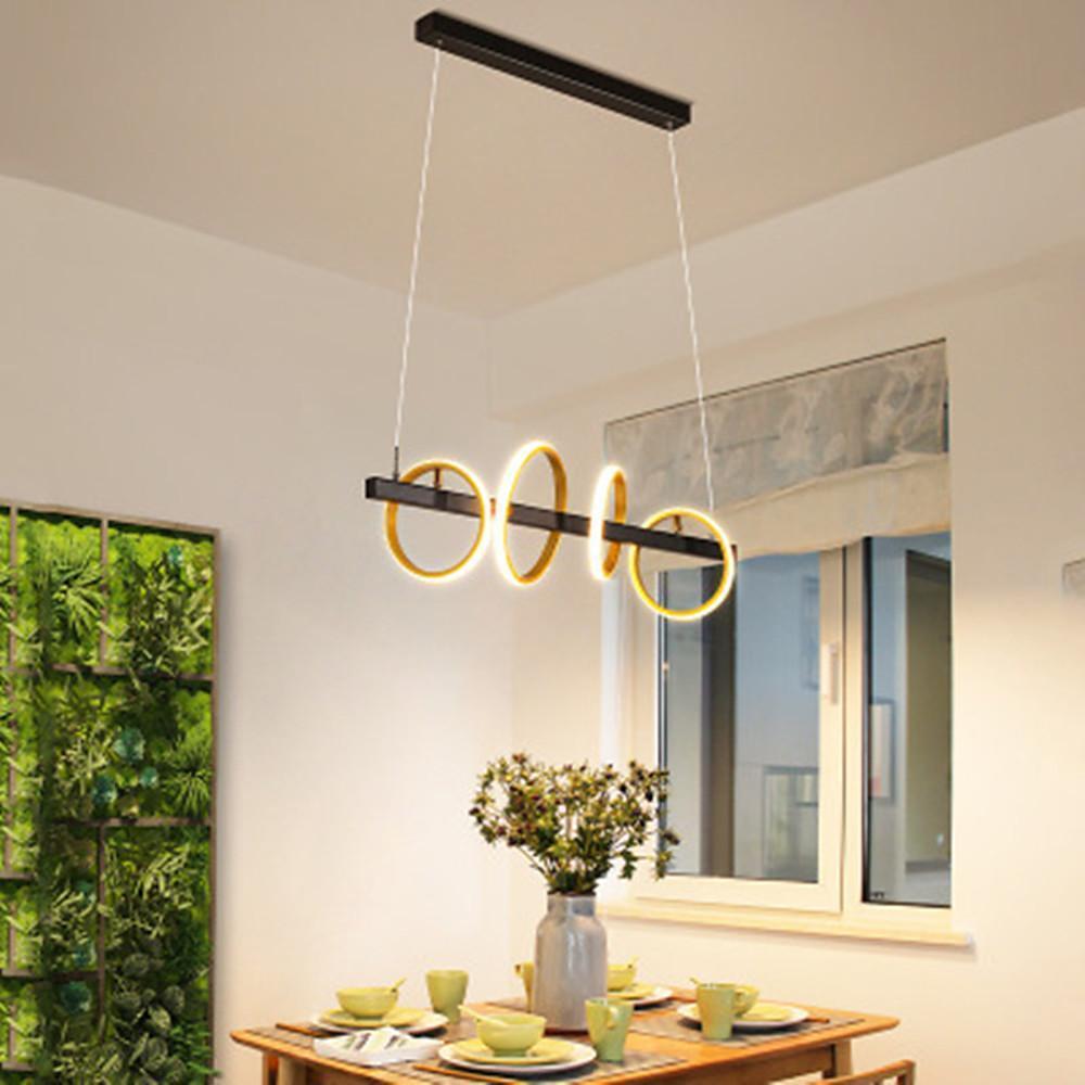 4 - Ring LED Gold Chandelier Island Ceiling Light
