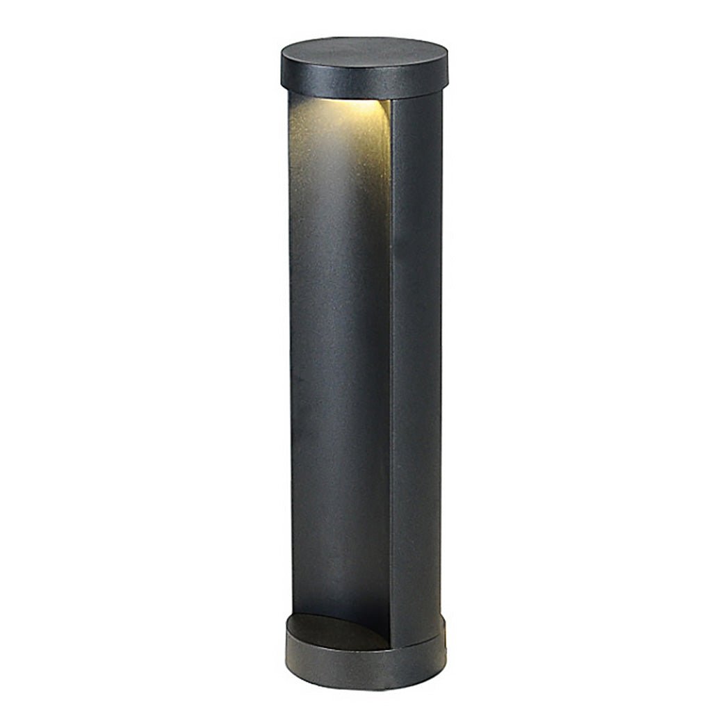 Modern Outdoor Cylinder Lawn Lamp - LED Solar & Hardwired Options
