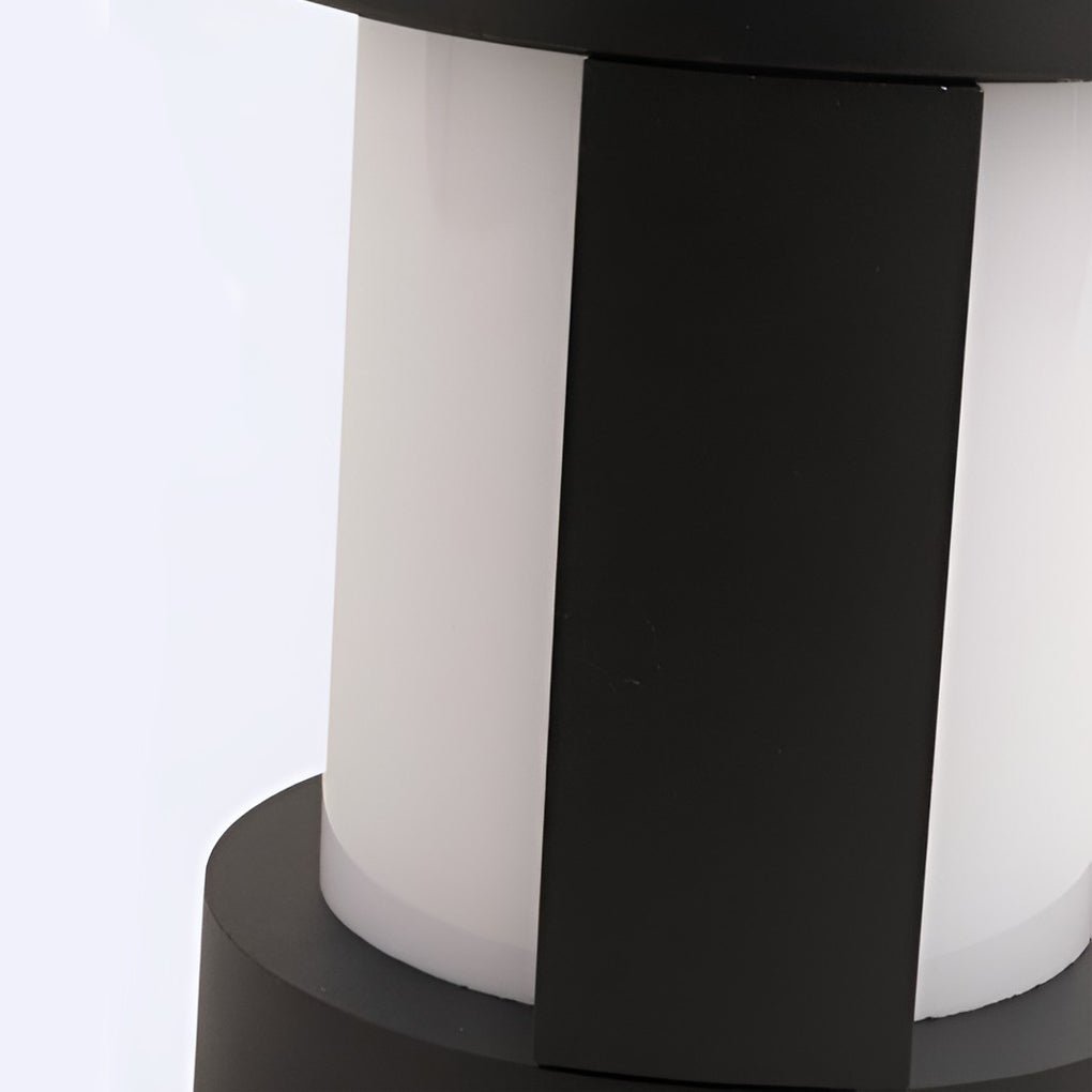 Cylindrical Waterproof LED Harwired 15W Black Modern Outdoor Pathway Lights