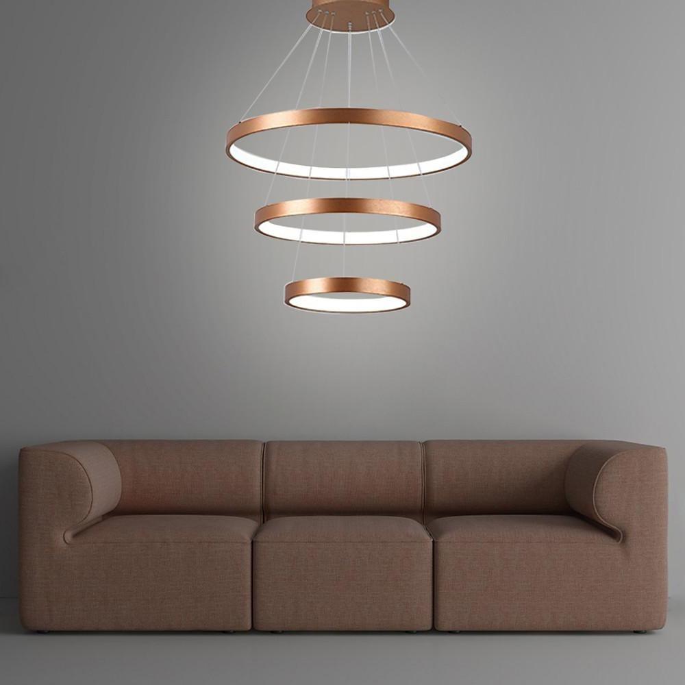 31'' LED 3-Light Circle Design Pendant Light Nordic Style LED Aluminum Silica gel Circle-dazuma