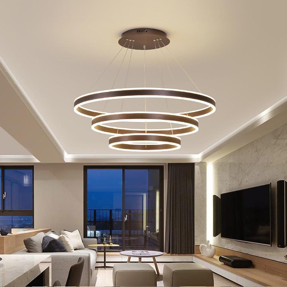 31'' LED 3-Light Circle Design Pendant Light Nordic Style Modern Aluminum Acrylic