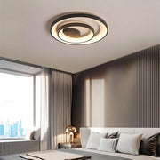 2 - Light 2 - Ring Semi - Flush Mount Ceiling Light LED Elegant Silica Gel Bedroom Light