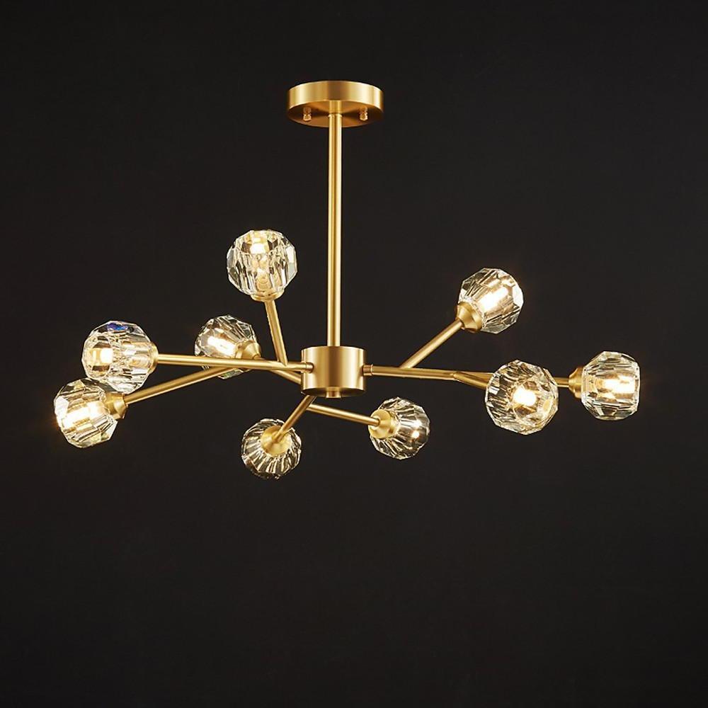 15 - light LED Crystal Copper Modern Sputnik Chandelier Ceiling Lights