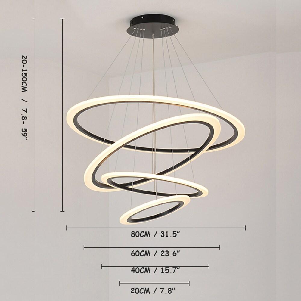 4 - ring Geometric LED Modern Chandelier Pendant Light Hanging Lamp Island Lights