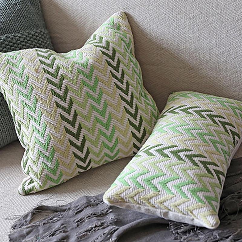 Modern Farmhouse Geometric Patterned Pillow Cushion Cover for Sofa - dazuma