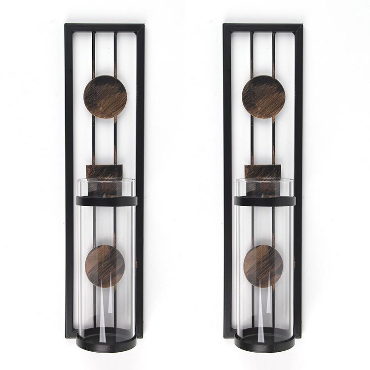 Wall Candle Holder Classic Metal Acrylic Wall Decorations Set of 2