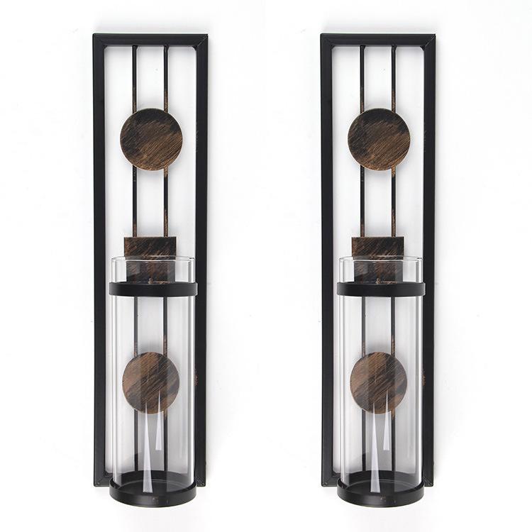 Wall Candle Holder Classic Metal Acrylic Wall Decorations Set of 2