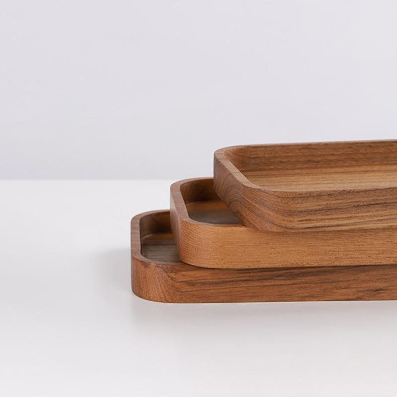 Rectangle Wooden Serving Tray Tea Coffee Table Tray - dazuma