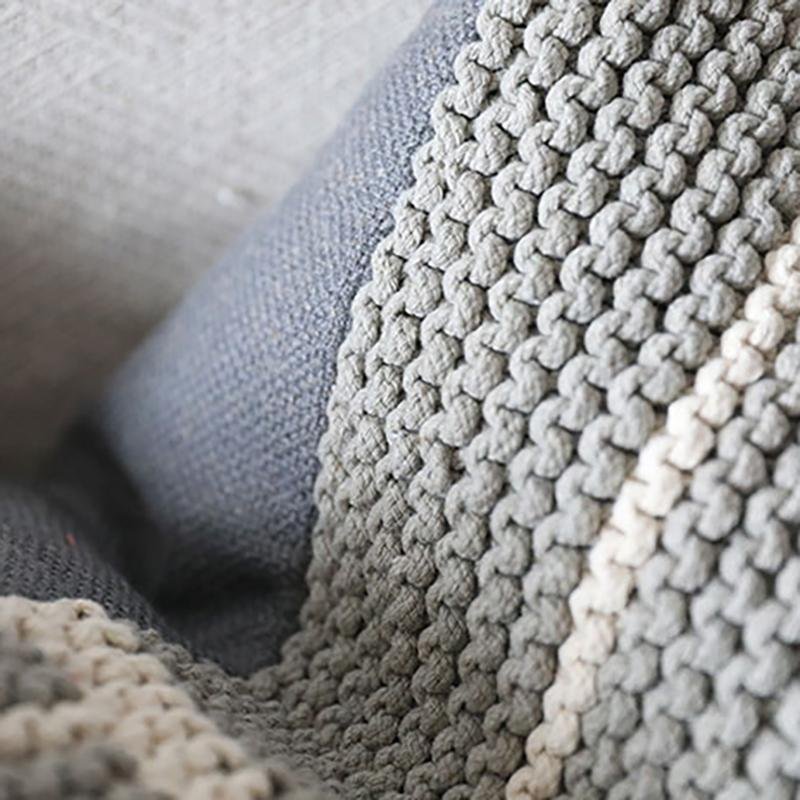 Square Cotton Weave Art Pattern Cushion Cover for Sofa Living Room - dazuma