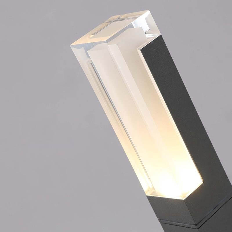 Sleek Cuboid Black Aluminum LED Bollard Lights Waterproof and Minimalist Design