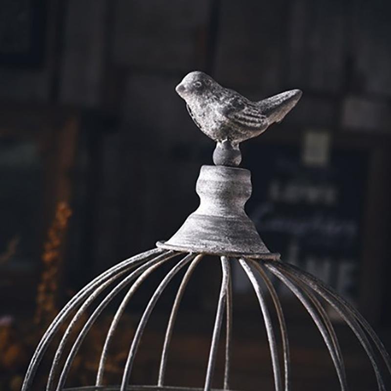 Iron Bird Cage Shaped Candle Holder