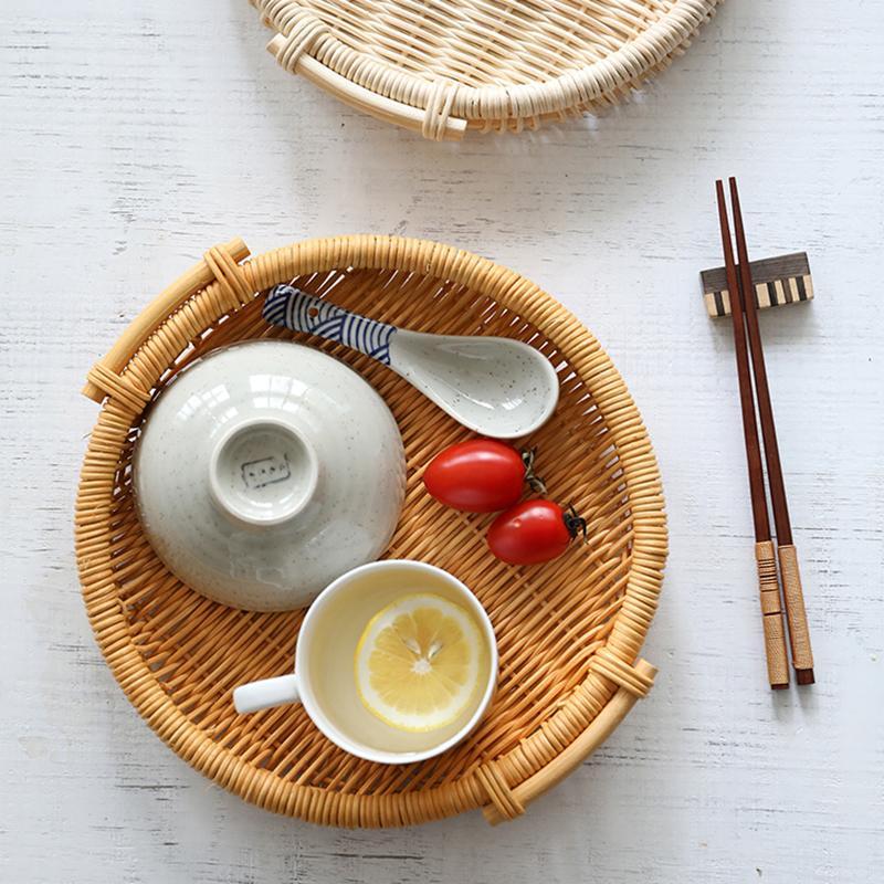 Small Rattan Serving Board for Lunch and Small Ingredients - dazuma