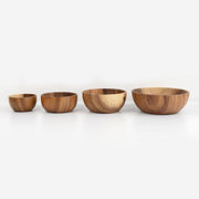 4 - Piece Wood Pasta Salad Noodle Bowls Set
