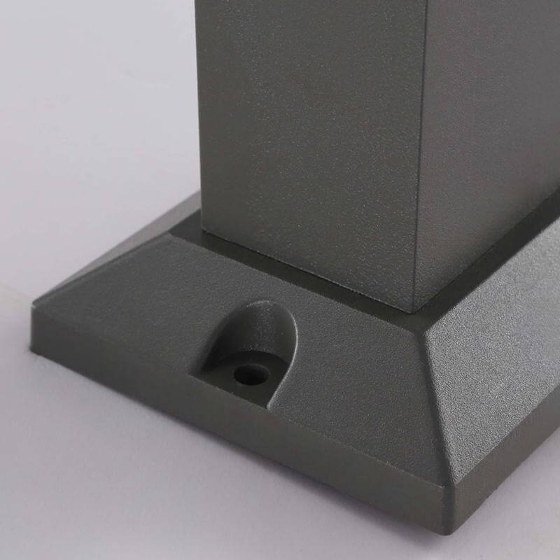 Sleek Cuboid Black Aluminum LED Bollard Lights Waterproof and Minimalist Design