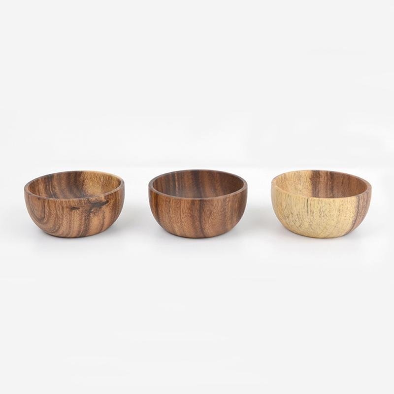 4 - Piece Wood Pasta Salad Noodle Bowls Set