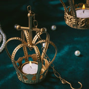 Gold Crown Shaped Iron Candle Holder