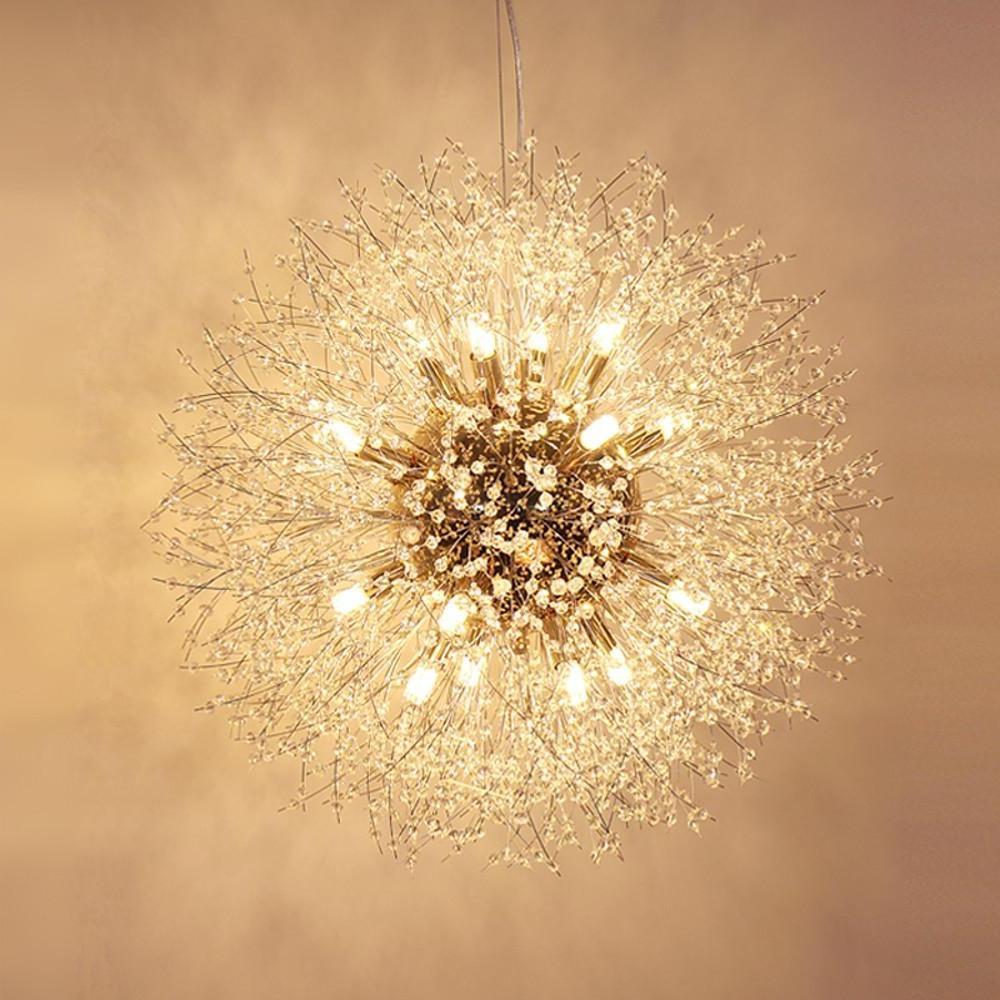 39'' LED More Than 10 Bulbs Crystal Chandelier Globe Metal Sputnik Sputnik Design