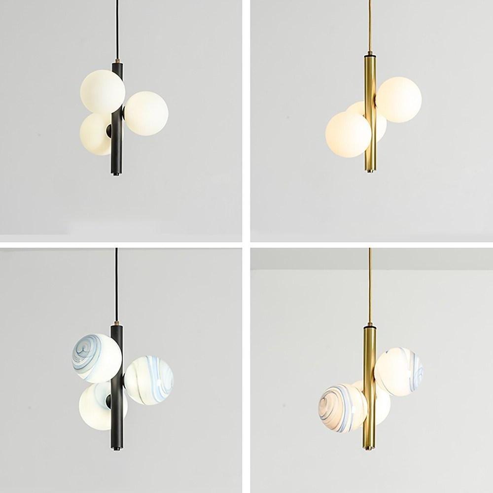 9'' LED 3-Light Single Design Pendant Light Nordic Style LED Metal Glass Island Lights-dazuma