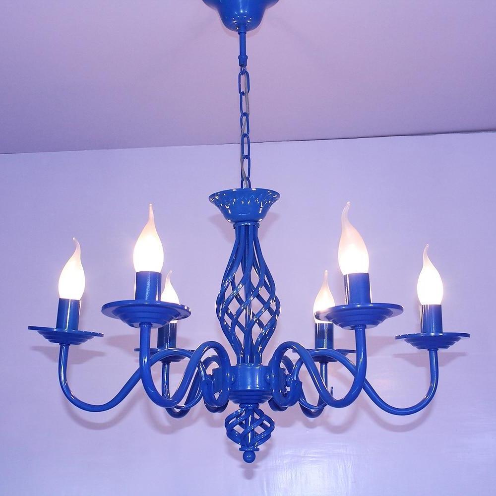 6 Lights Candles - shaped LED Modern Chandeliers Pendant Light Hanging Lamp