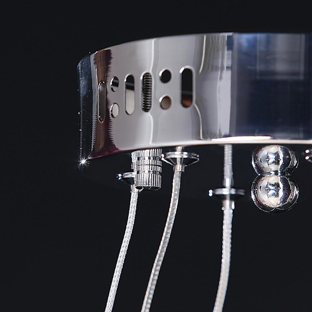 2 - Ring Encrusted Crystal Chandelier Light Living Room Light Fixtures with Uplight Bulb