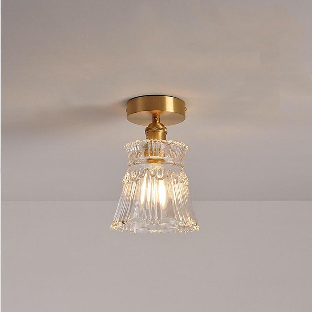 5'' LED Incandescent 1-Light Single Design Pendant Light Nordic Style Modern Glass Copper Pendant Lights