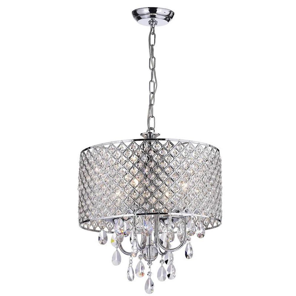 16'' LED Incandescent 4-Light Crystal Chandelier Nordic Style Country Metal Mini Chandeliers-dazuma