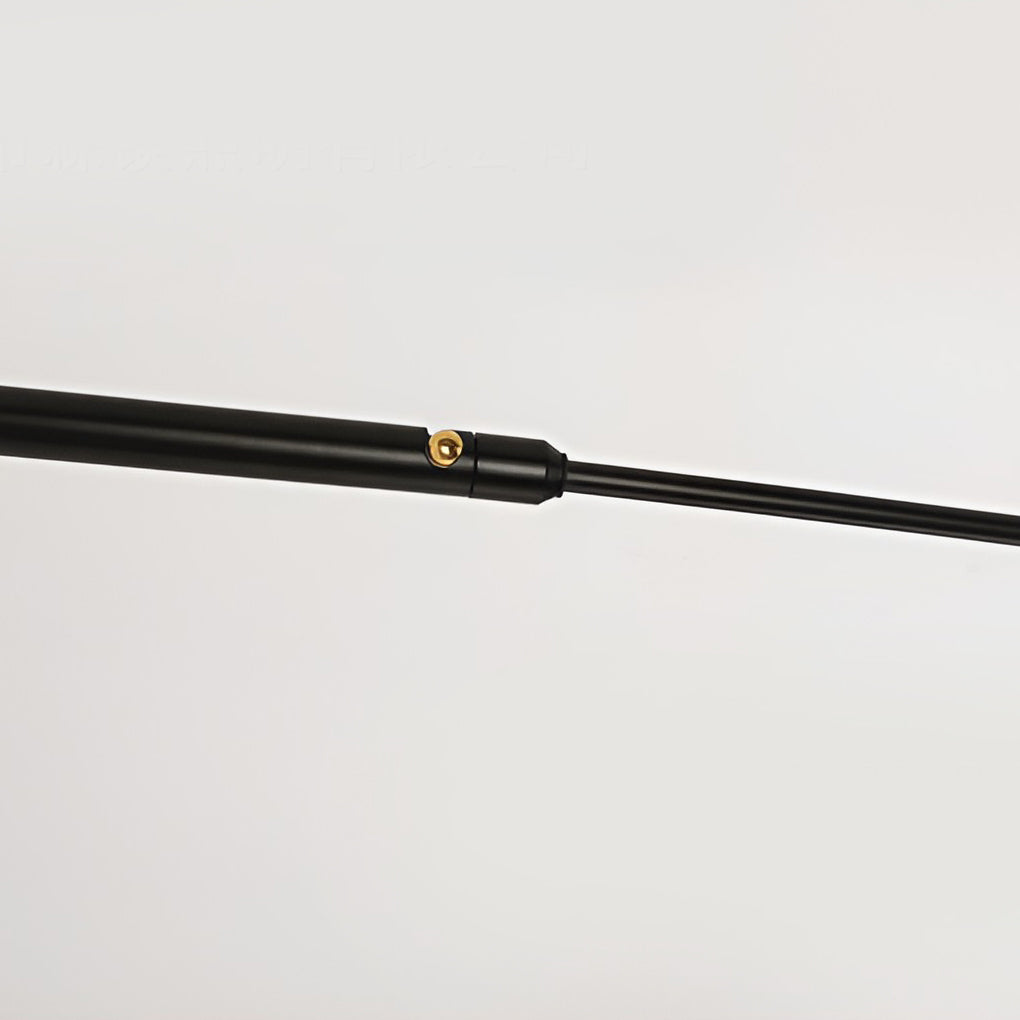 Double arm wall sconce close-up showing long metal arms and matte black finish against a neutral background.