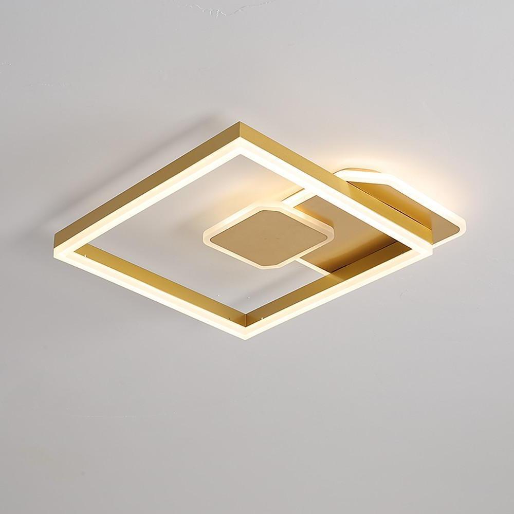 18'' LED 1-Light Geometric Shapes Flush Mount Lights Modern LED Aluminum Metal Acrylic Dimmable Ceiling Lights