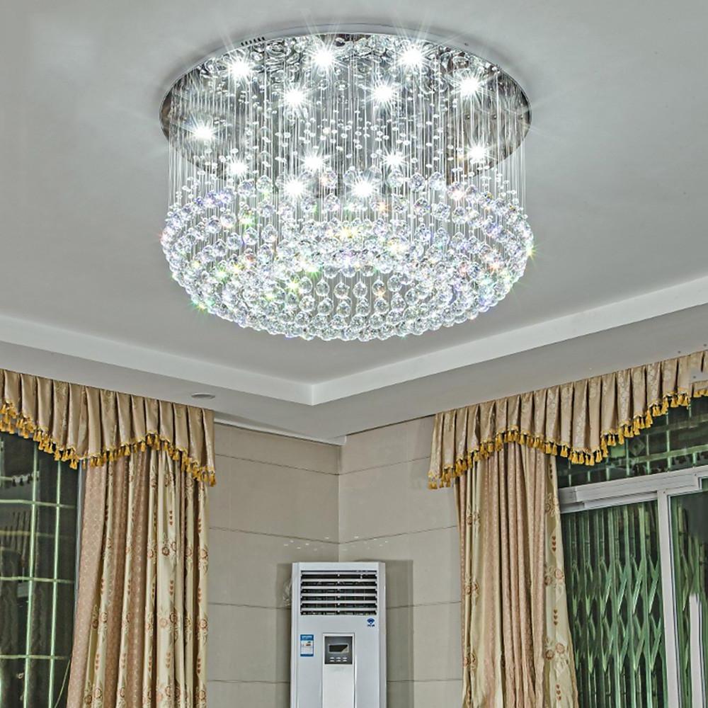 Glass - cicles Crystal LED Chandelier Drum Flush Mount Chandelier