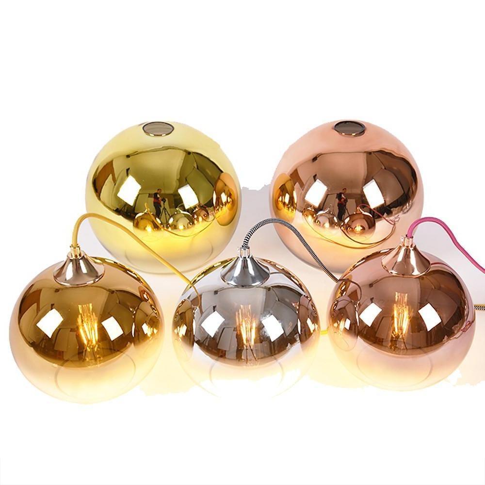 12'' LED 1-Light Color Gradient Pendant Light Modern Glass Metal Globe Island Lights
