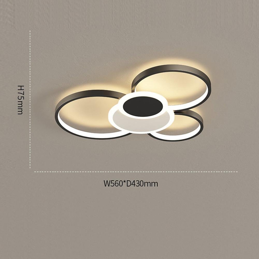 Modern LED Circles Flush Mount Ceiling Light Artistic Eclipse Design, Energy - Efficient Lighting
