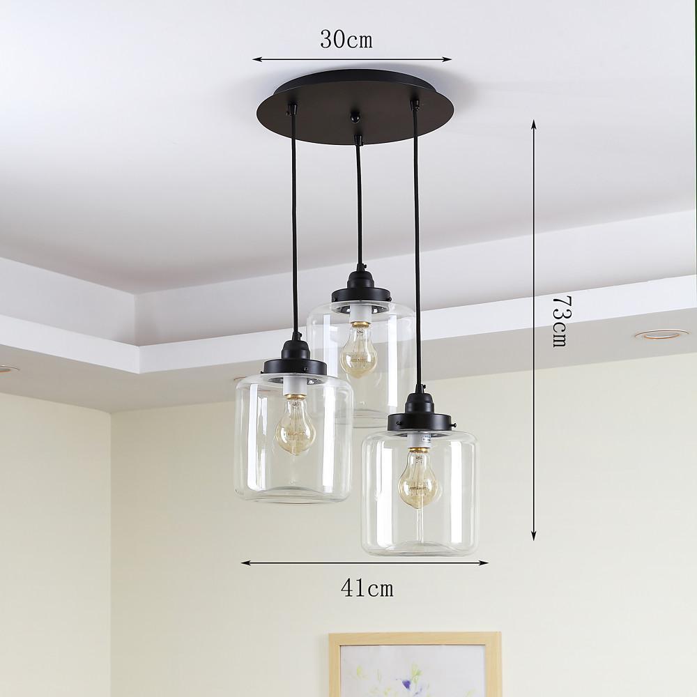 16'' Incandescent 3-Light Mini Style Traditional Classic Metal Glass Cluster Island Lights