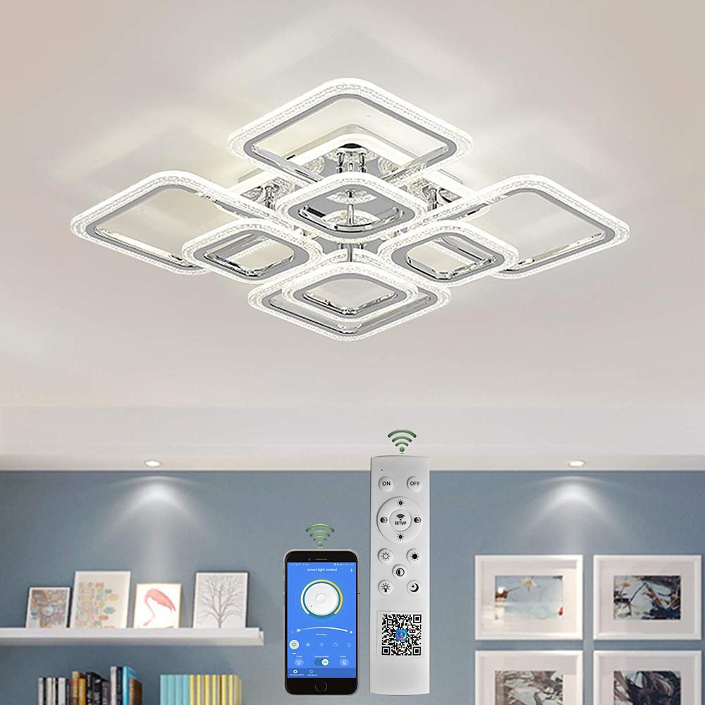 Photo inspiration: Affordable Modern Led Lighting Fixtures Reference: 5 Square Led Modern Ceiling Lights Fixture Flush Mount Lighting