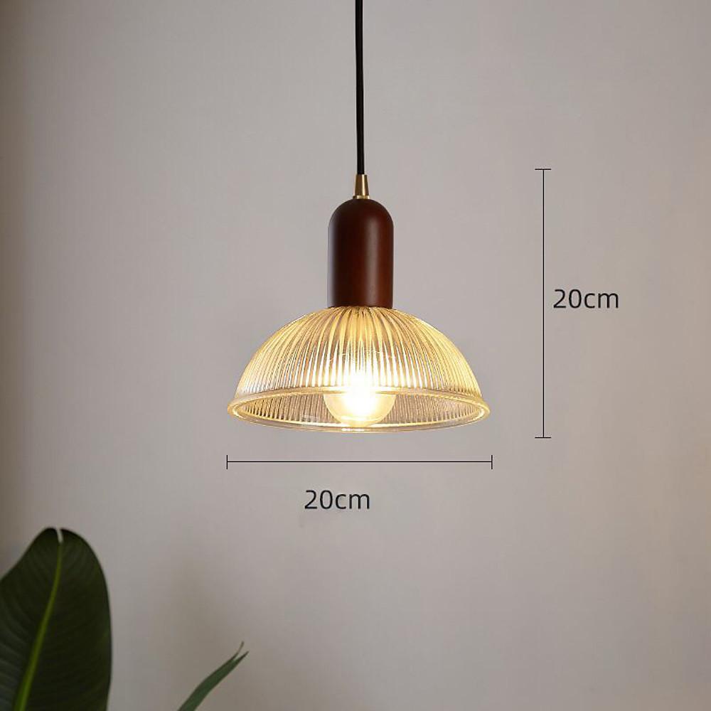 Country Glass Wood Pendant Lighting Bowl Vintage Pendant Lighting