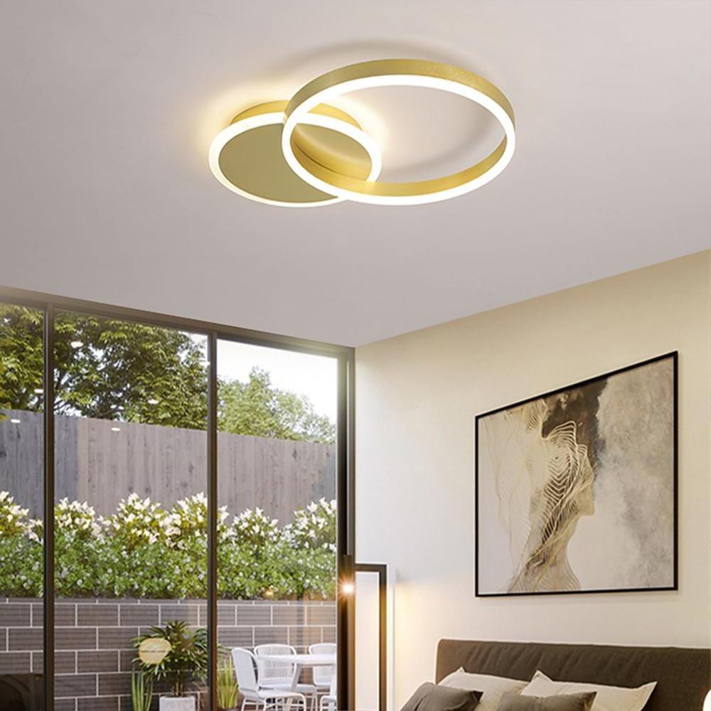 22'' LED 2-Light Geometric Shapes Flush Mount Lights LED Chic & Modern Aluminum Acrylic Dimmable Ceiling Lights-dazuma