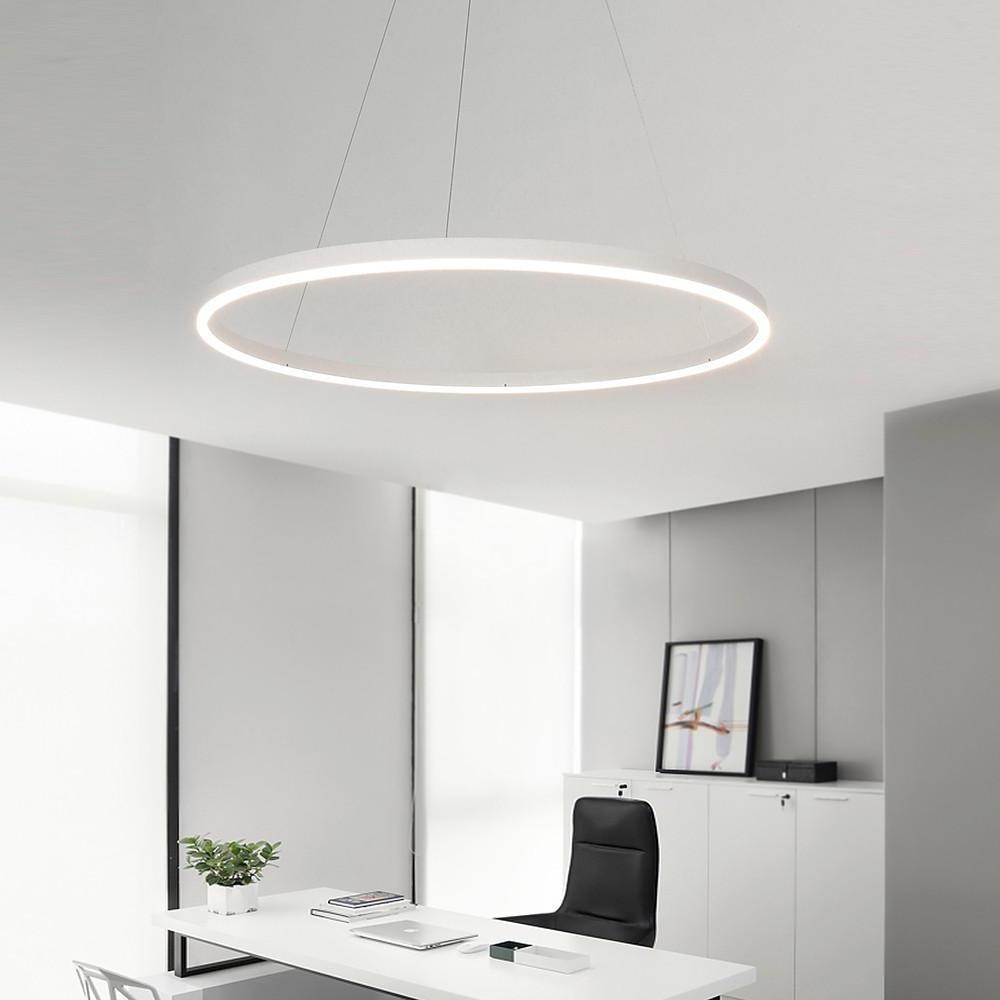 31'' LED 1-Light Geometric Shapes Circle Design Dimmable Pendant Light Modern LED Aluminum Acrylic Geometrical Circle Circle Design-dazuma
