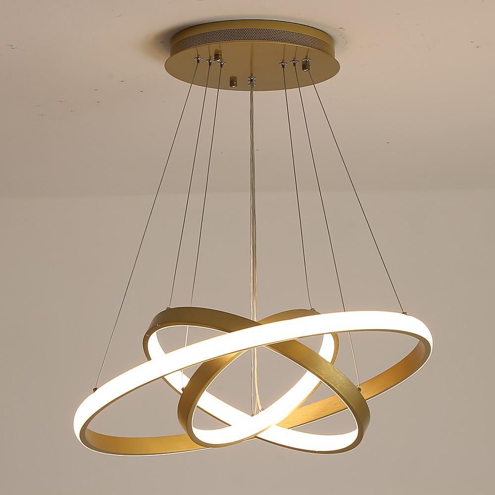 24'' LED 1-Light Chandelier LED Contemporary Aluminum Silica gel Geometrical Circle Circle Design